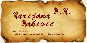 Marijana Makivić vizit kartica